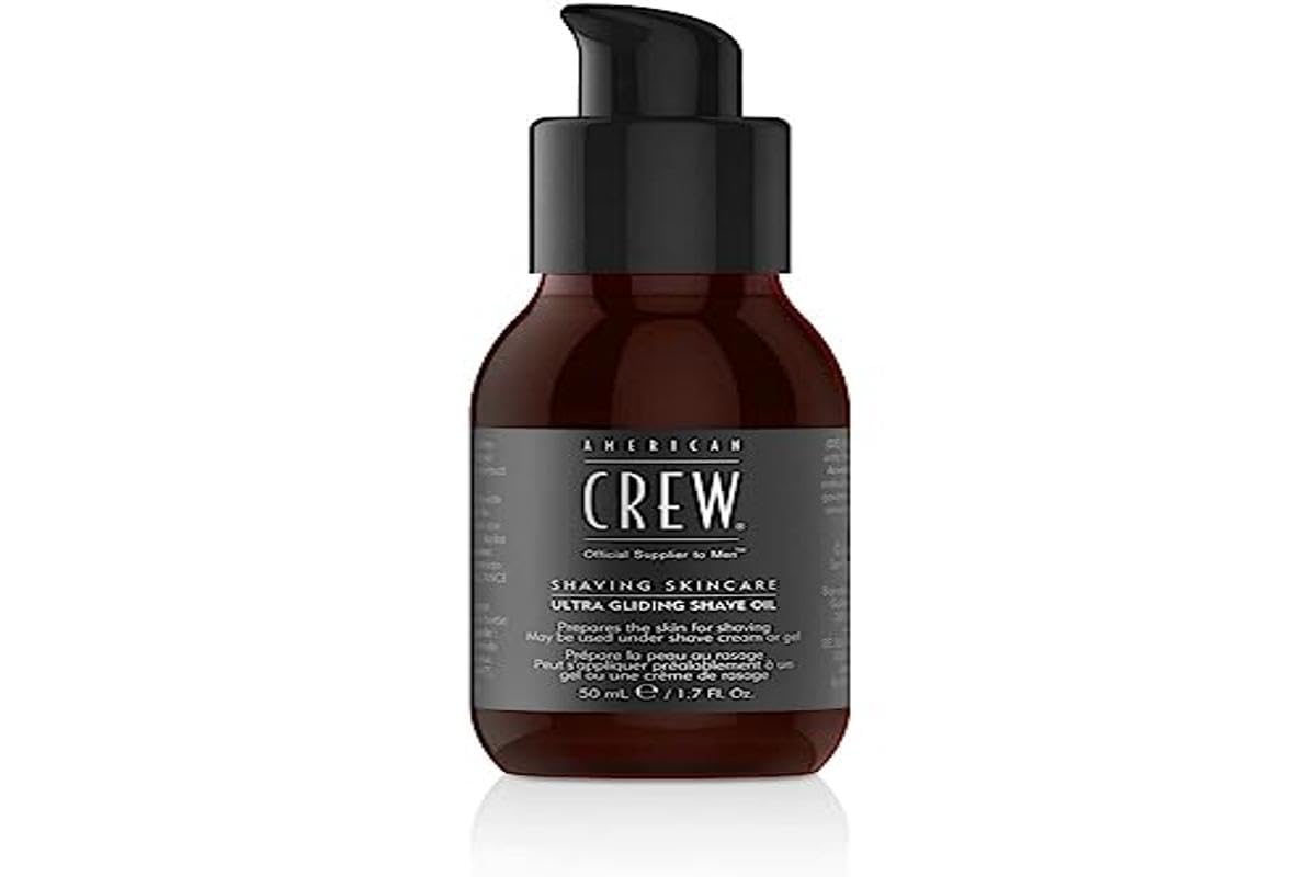 American Crew Ultra Gliding Shave Oil, Nourishes & Softens Beard Hair (50ml) Irritation Preventing Formula, Grooming for Men