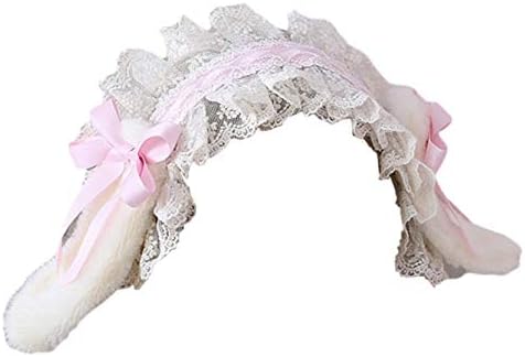 【J‘s select】兎耳 うさぎ耳 レディース レース ヘアアクセサリー カチューシャ 髪飾り (ピンク)