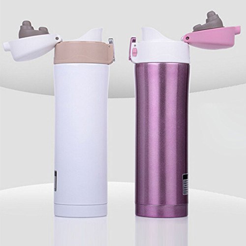 Zehui Thermal Bottle Stainless Steel Thermoses Vacuum Flask Water Bottle Bouncing Cover Cap Christmas Gift 450ML Black