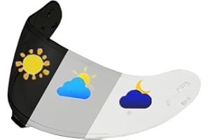 YMTSGEQ Neotec 3 Helmet Visor Replacement.CNS-3C Helmet Face Shield Motorcycle Accessories UV Protection Compatible with Neotec 3 (Photochromic Clear/Deep Black-Day&Night Use)