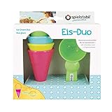Spielstabil Ice Cream Duo Play Set with 4 Plastic Cones and 1 Scoop Mold for Use in The Sand or with Real Food (Made in Germany)