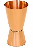 Copper Jigger Shot Glasses - 100% Copper Double Jiggers - 2oz / 1oz, 3 5/8