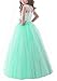 Maxi Long Floor Length Elegant Flower Girls Dresses For Wedding Birthday Pageant Prom Party Dresses Sleeveless Girl Dress Ball Gowns Lace Formal Sundresses Size 7-16 (Mint Green, 160)
