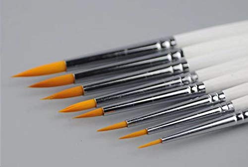 XDT 377 Micro Detail Paint Brush Artist Pin Point Painting Brushes Set 8 Piece #00#0#1#2#3#4#5#6 Nylon, Acrylic Watercolor Oil, Fine Detailing Painting, Art, Scale Models Kit - Thumbnail 3