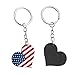 Juvale American Flag Heart Keychain - Patriotic Party Favors & American Flag Party Gifts - Backpack Keychain & USA Key Ring Bulk - 24-Pack, Plastic/Steel, Heart-Shaped