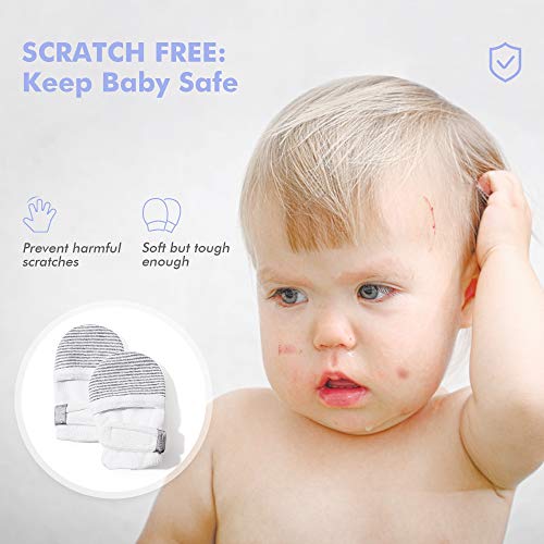 HAPIU Baby No Scratch Mittens,Newborn Baby Mittens,Gray Stripe,36 Months Pricepulse