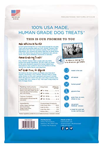 FULL MOON CHICKEN FILLET HEALTHY ALL NATURAL DOG TREATS HUMAN GRADE MADE IN USA 48 OZ