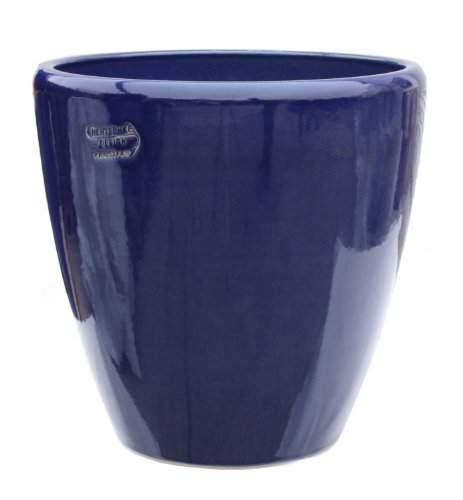 Hentschke Keramik Pflanztopf/Pflanzkübel frostsicher Ø 30 x 30 cm, Effekt blau, 029.030.64 Blumenkübel für Draußen…