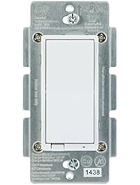 GE Z-Wave Wireless Smart Lighting Control Smart Switch, On/Off, In-Wall, Includes White & Light Almond Paddles, Works with Amazon Alexa, 12722