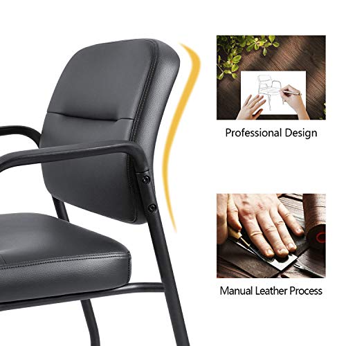 Devoko Office Reception Chairs Executive Leather Guest Chairs with Armrest Ergonomic Upholstered