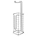 mDesign Free Standing Toilet Paper Holder Stand and Dispenser, with Storage for 3 Spare Rolls of Toilet Tissue While Dispensing 1 Roll - for Bathrooms/Powder Rooms - Holds Mega Rolls - Satin