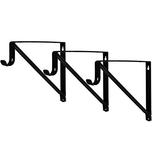 Harrier Hardware Premium Heavy Duty Closet Shelf and Rod Bracket, Black, 3Pack Pricepulse