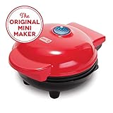 Dash DMG001RD Mini Maker Portable Grill Machine + Panini Press for Gourmet Burgers, Sandwiches, Chicken + Other On the Go Breakfast, Lunch, or Snacks with Recipe Guide - Red