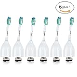 Genkent Replacement Toothbrush Heads Compatible With Philips Sonicare e Series HX7022/66 Essence Xtreme Elite Advance cleancare (6-Pack)