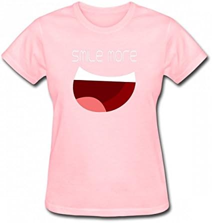 ZFTYOO Smile More Tshirt Printed T-Shirts Womens Tee Pink