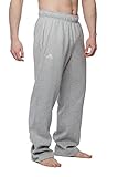 Adidas Men's wide leg fleece sweatpants with zip pockets, Grey M
