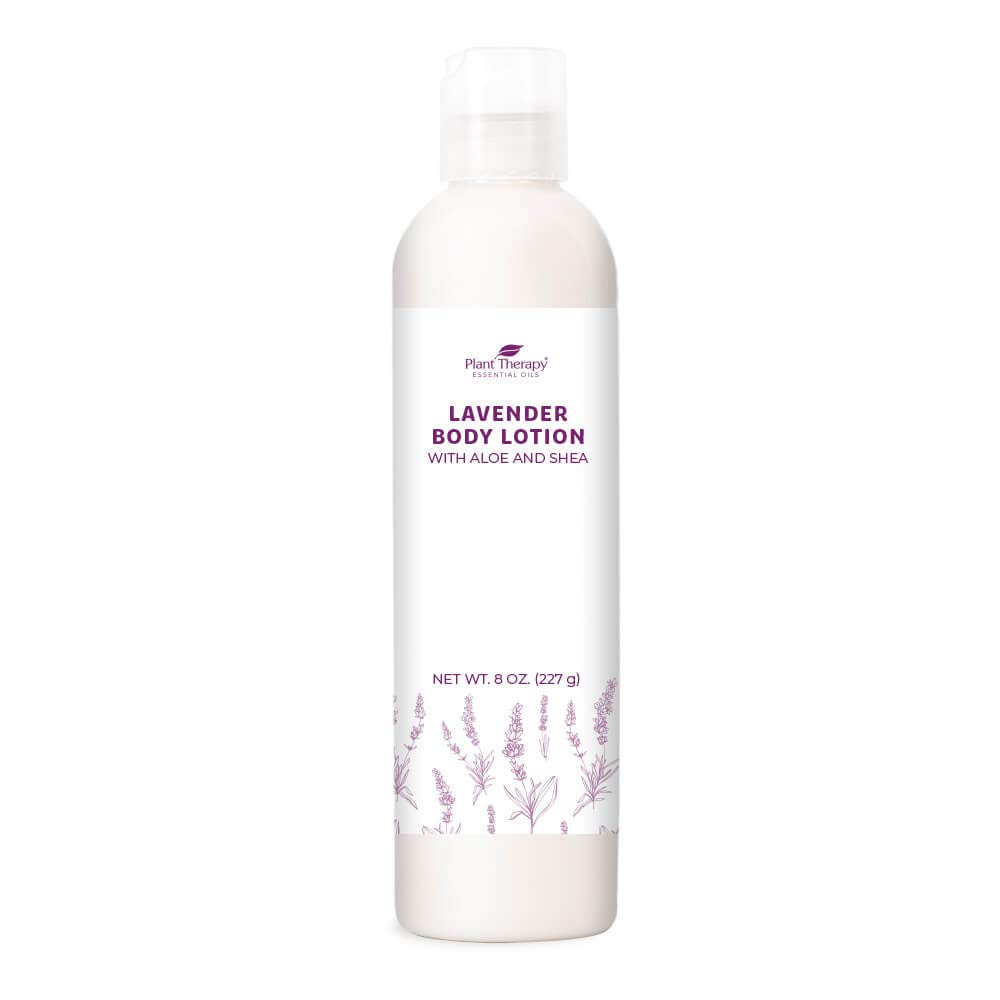 Plant Therapy Lavender Body Lotion with Aloe and Shea, Hydrate and Nourish Skin with Botanical Ingredients, 8 oz