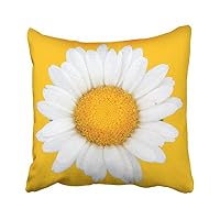 SPXUBZ Daisy Big Bright Daisy Round Pillow Cotton Polyesterwith Hidden Zipper Decorative Home Decor Square Indoor/Outdoor Throw Pillowcase Size: 20X20 Inch(Two Sides)