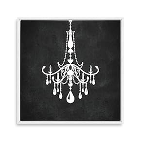 Framed Canvas Wall Art for Living Room, Bedroom Chandelier Silhouette XXi Canvas Prints for Home Decoration Ready to Hang - 16x16 inches