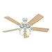 Hunter Fan Company, 53062, 52 inch Studio Series White Ceiling Fan with LED Light Kit and Pull Chain
