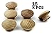 AMEPROSUPPLY Wood knobs for Cabinet Doors, Dresser Furniture Drawers, 1 1/2 inch Small Wooden Knobs, Unfinished Craft, Folding Bifold Door Cabinets Drawer, Stain or Paint White (16)