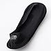 Women's No Show Nylon Socks Arch Support Sponge Cushion Liner (2 Pairs) (Shoe-Size 5-6, 2Black)