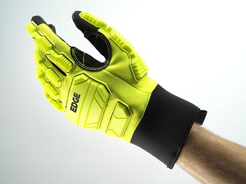 Ansell Edge 48-205 Guantes de Trabajo de Seguridad, Protección Mecánica, Talla 8 (M), Amarillo (12 Pares)