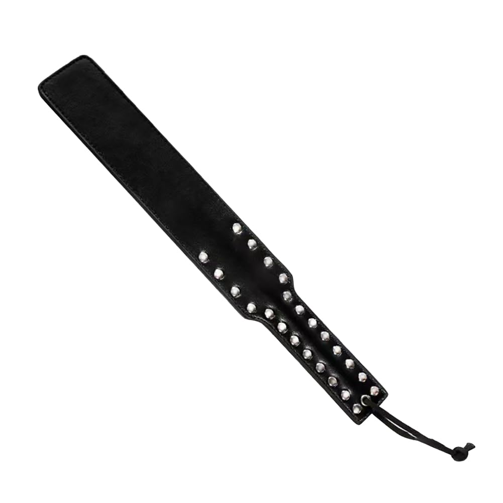 JIHUOO PU Leather Paddle Horse Riding Crop Whip Horse Jump Bat Equestrian Crops Bedroom Play Toys Couples Games for Adults Black