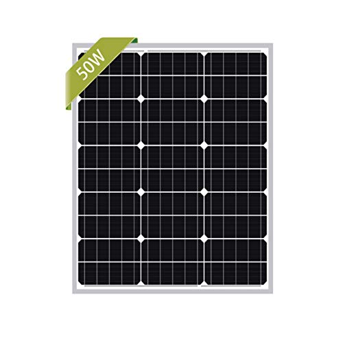 Newpowa 50W Mono Solar Panel 50 Watts Monocrystalline Module with 3ft MC4 Connectors for RV,Boat,Home Off Grid System