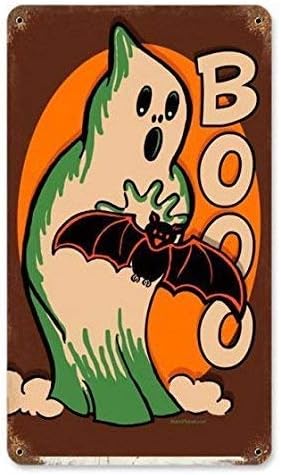 Vincenicy Metal Sign Great Aluminum Tin Sign Vintage Halloween Pumpkin Jack O Lantern Man Cave. 8 X 12 Inch