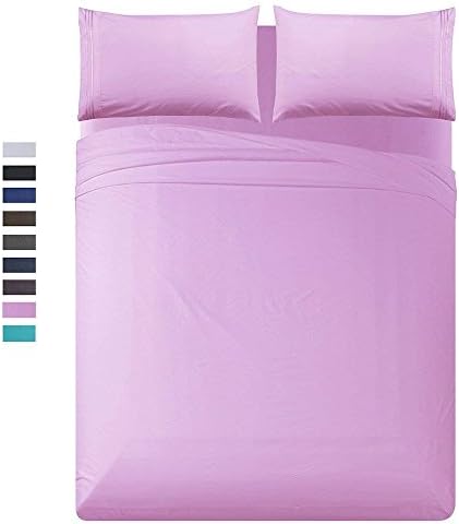 Luxe Manor Bed Sheet Set Queen 1500 Thread Count 4pc - Soft Brushed Microfiber Flat Fitted Sheet with Pillow Case Set - Wrinkle Free Bedding,Coral