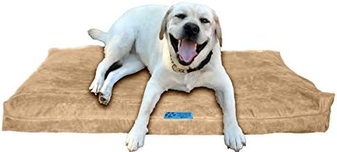 Five Diamond Collection Shredded Memory Foam Orthopedic Bed with Removable Washable Cover and Water Proof Inner Fabric, Large (40-Inch-by-35-Inch), Smokey Taupe Microfiber, for Dogs