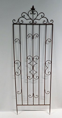 Rankgitter SW150488RV braun Gitter Zaunelemente Zaunelement Metall Beetzaun Beeteinfassung Pflanzenstütze Wetterfest…