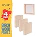 U.S. Art Supply Unfinished Birch Wood Canvas Panels for Painting, 4 Pack of 8x8 inch - Artist Gallery 1-1/2