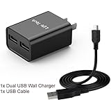 For Amazon Kindle Fire HD 6 / Fire HD 8 / Fire HD 10 / Fire HDX 7" / Fire HDX 8.9" Dual USB Home Wall Charger w/ USB Cable