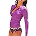 Women's Long Sleeve Rash Guard Wetsuit Swimsuit Top UV Sun Protection (901 M, Purple)