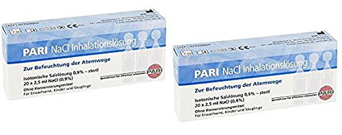 Pari Nacl Inhalation Solution Ampoules 20X2.5 ml Bulk Buy 2 Packs