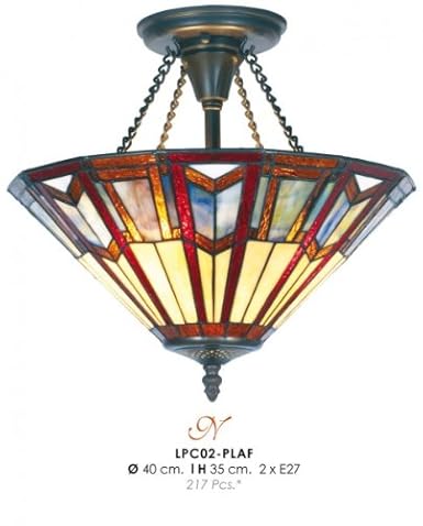 Tiffany Ceiling Lamp Diameter 40cm Height 35cm Lpc02 Plaf Lamp