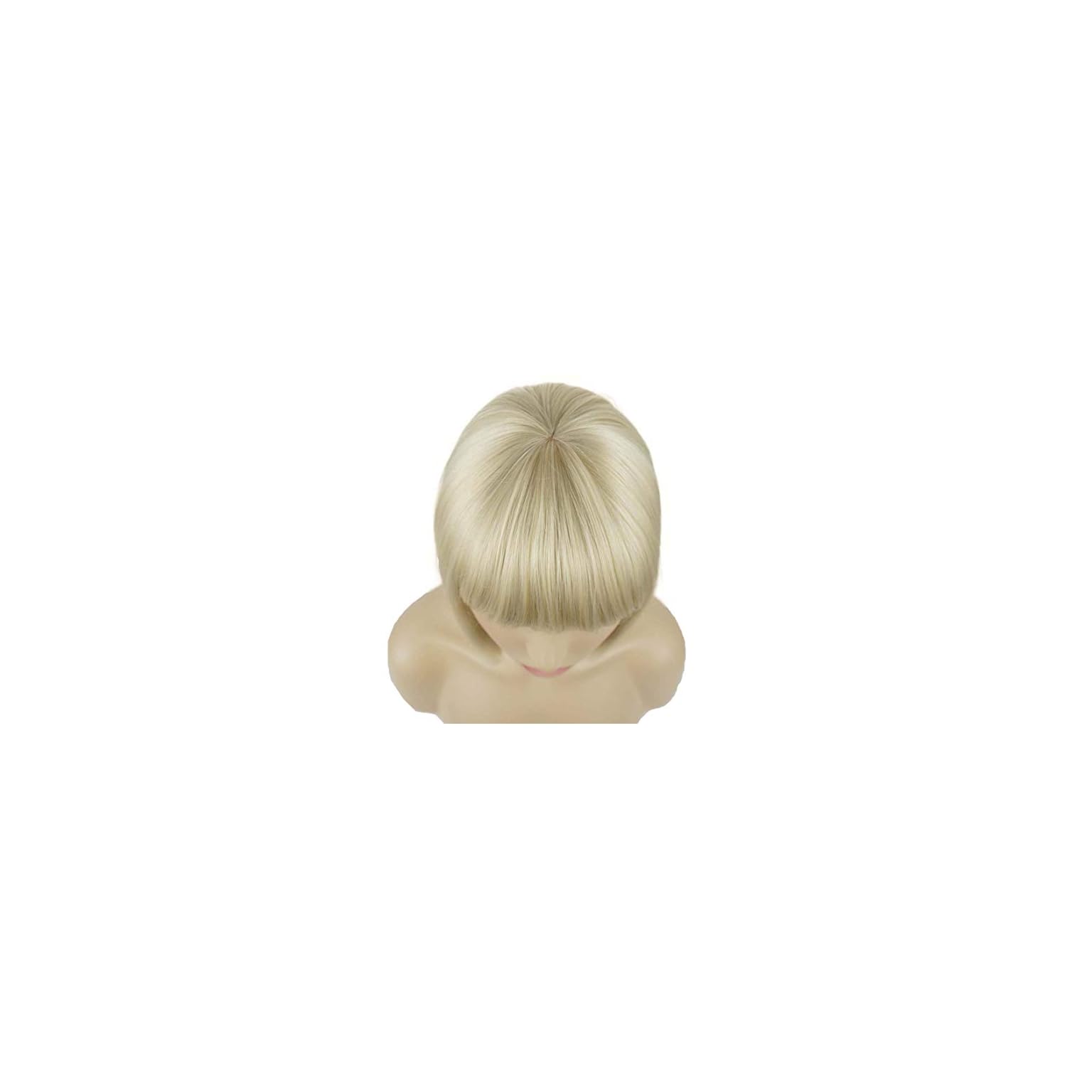 Lydell 8″ Straight Short Bob Hair Flat Bangs Cute Central Dot Skin Top