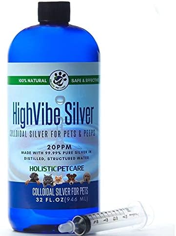 HighVibe Silver-Colloidal Silver for Pets 32 oz-Colloidal Silver Dogs, Colloidal Silver Cats