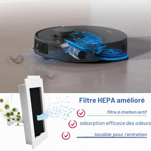SpeHiate Accessories for ECOVACS DEEBOT T30 Omni/ T30 Pro Omni Robot Vacuum Cleaner, Replacement Part with 1 Main Brush, 4 HEPA Filters, 6 Mops, 4 Dust Bags, 4 Side Brushes