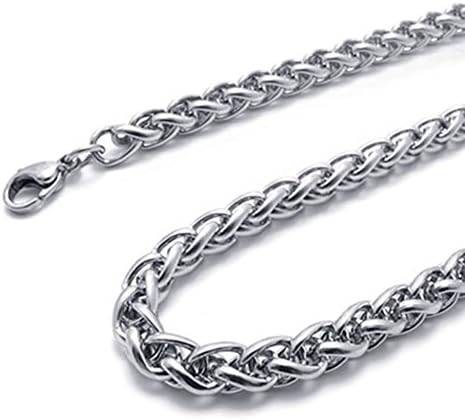 TEMEGO Jewelry Mens Stainless Steel Polished Necklace Classic Cable Chain Necklace, 6mm, 18-22 inch