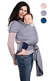 BABYWAYBE Wrap Sling Carrier for Infants and Newborn - Perfect Shower Gift - Breathable Soft Stretchy Carrier - Safe and Easy to Use - 4-in-1: Soft Carrier, Baby Sling, Postpartum Belt, Nursing Cover
