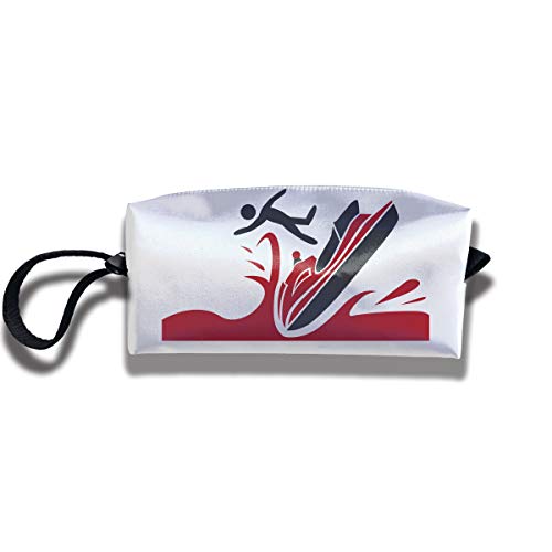 Cosmetic Bags With Zipper Makeup Bag Water Skiing Middle Wallet Hangbag Wristlet Holder