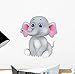 Wallmonkeys Cute Baby Elephant Cartoon Wall Decal Peel and Stick Graphic (12 in H x 10 in W) WM68830
