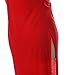 Flymall Deep V-neck Backless Strap Maxi Tank Split Side Dress(S,Red)