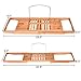 Giantex Bamboo Bathtub Caddy with Extending Sides, Bamboo Bath Tray with Extending Sides, Reading Rack, Wine Glass, Book and Tablet Holder