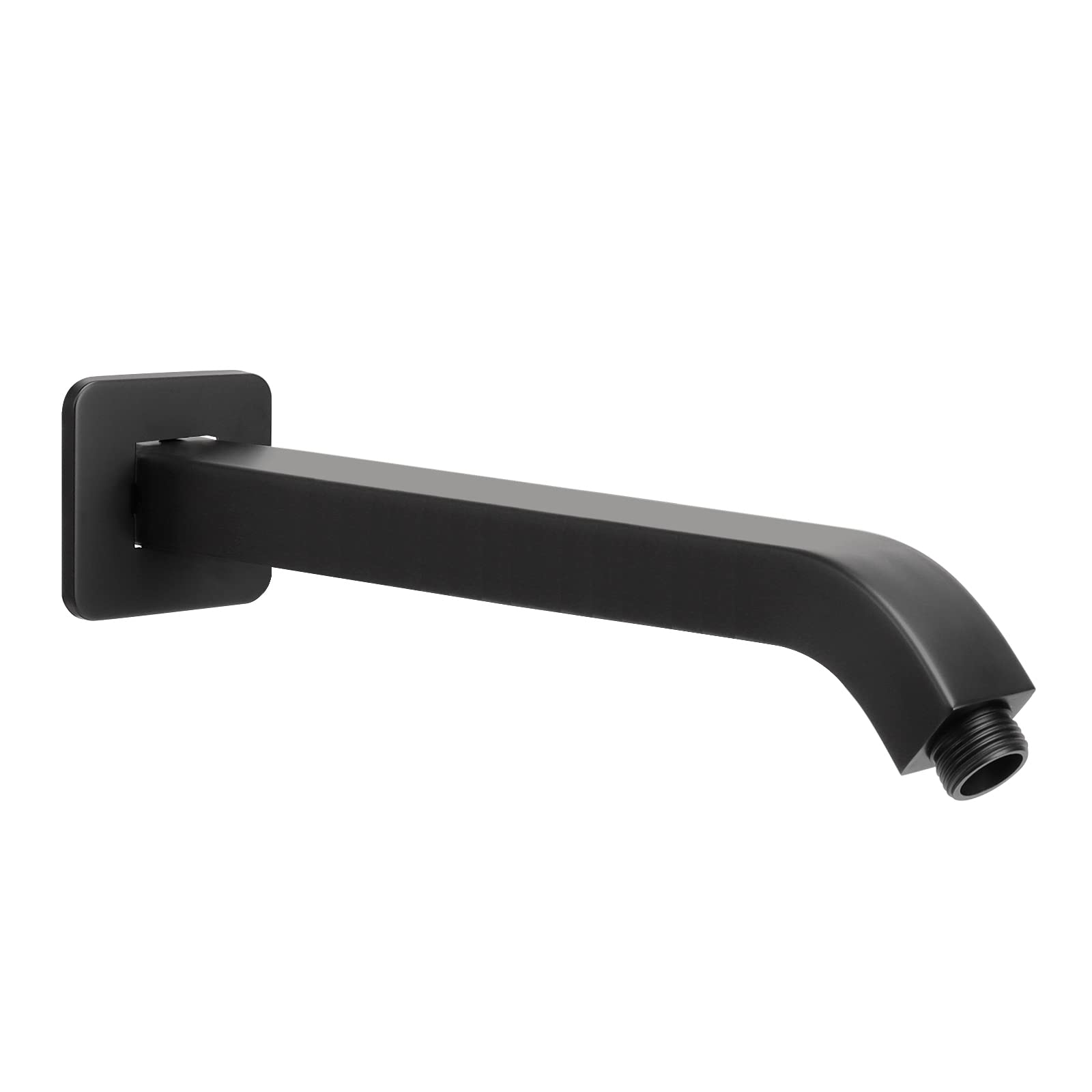 Photo 1 of HarJue Shower Arm with Flange and Teflon Tape, Wall Mounted Square Shower Pipe 304 Stainless Steel Extension Arm for Fixed Shower Head & Handheld Shower (10 Inch, Matte Black)