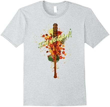 Mens I'm Vegan Baseball Bat Smashed Fruit Graphic t-shirt Large Heather Grey