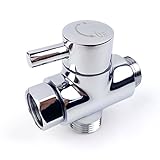 Brass Shower Arm Diverter Valve for Hand Held Showerhead and Fixed Spray Head,G 1/2 3-Way Bathroom Universal Shower System Replacement Part(Polished Chrome)